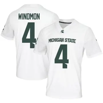 Men's Jacoby Windmon Michigan State Spartans Nike Game White Football Jersey