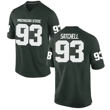 Men's Jalen Satchell Michigan State Spartans Nike Game Green Football College Jersey