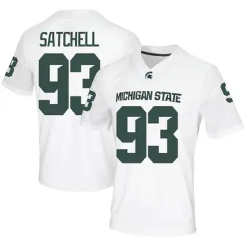 Men's Jalen Satchell Michigan State Spartans Nike Game White Football Jersey