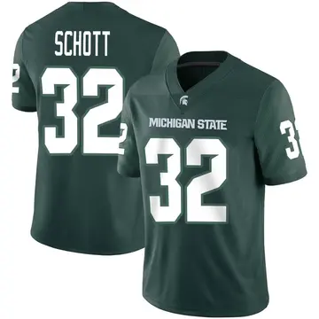 Men's James Schott Michigan State Spartans Nike Game Green Football Jersey