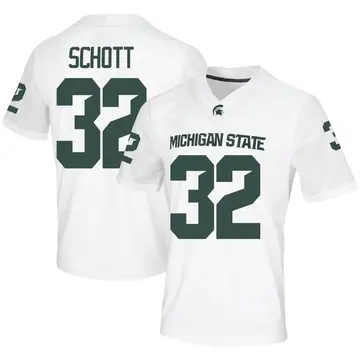 Men's James Schott Michigan State Spartans Nike Game White Football Jersey