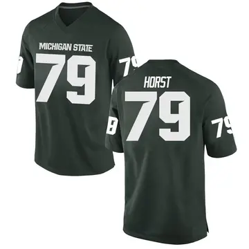 Men's Jarrett Horst Michigan State Spartans Nike Game Green Football College Jersey