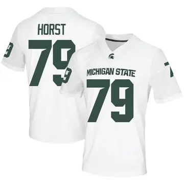 Men's Jarrett Horst Michigan State Spartans Nike Game White Football Jersey