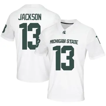 Men's Jarrett Jackson Michigan State Spartans Nike Game White Football Jersey