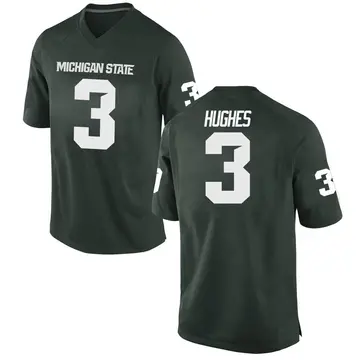 Men's Jeremiah Hughes Michigan State Spartans Nike Game Green Football College Jersey