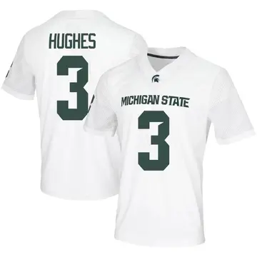 Men's Jeremiah Hughes Michigan State Spartans Nike Game White Football Jersey