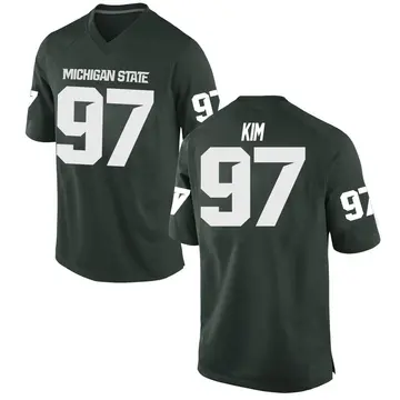 Men's Jonathan Kim Michigan State Spartans Nike Game Green Football College Jersey