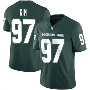 Men's Jonathan Kim Michigan State Spartans Nike Game Green Football Jersey