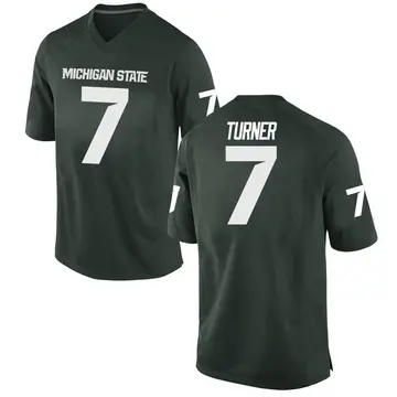 Men's Jordan Turner Michigan State Spartans Nike Game Green Football College Jersey