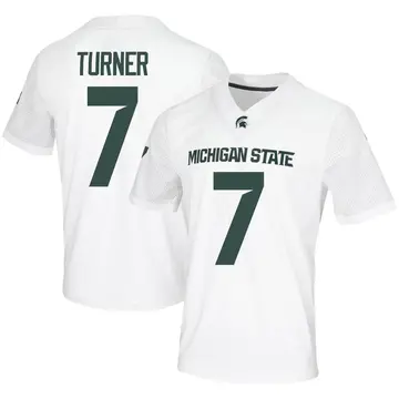 Men's Jordan Turner Michigan State Spartans Nike Game White Football Jersey