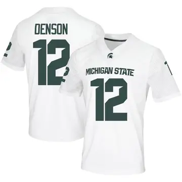 Men's Justin Denson Jr. Michigan State Spartans Nike Game White Football Jersey