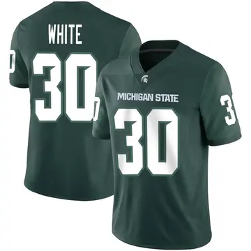 Men's Justin White Michigan State Spartans Nike Game White Green Football Jersey