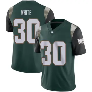 Men's Justin White Michigan State Spartans Nike Limited White Green Football Jersey