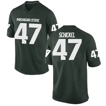 Men's Kaden Schickel Michigan State Spartans Nike Game Green Football College Jersey