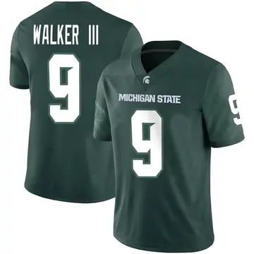 Men's Kenneth Walker III Michigan State Spartans Nike Game Green Football Jersey