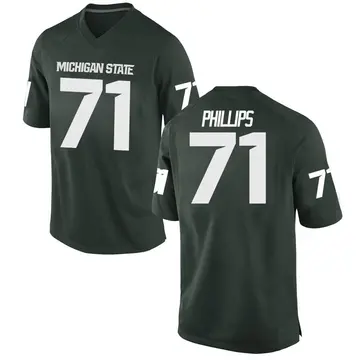 Men's Kristian Phillips Michigan State Spartans Nike Game Green Football College Jersey