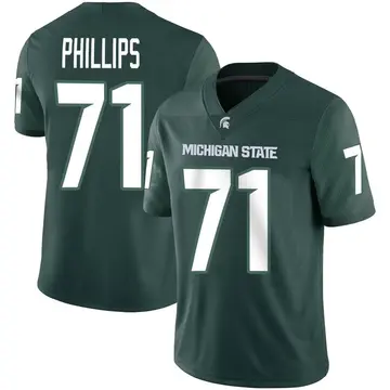 Men's Kristian Phillips Michigan State Spartans Nike Game Green Football Jersey