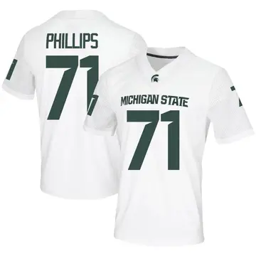 Men's Kristian Phillips Michigan State Spartans Nike Game White Football Jersey