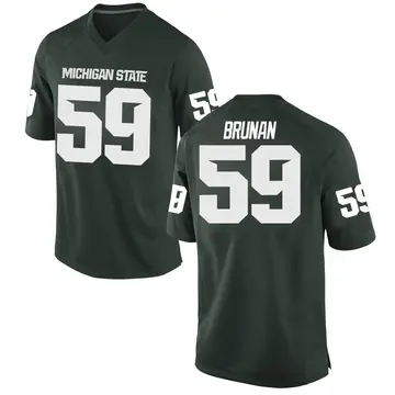 Men's Kyler Brunan Michigan State Spartans Nike Game Green Football College Jersey