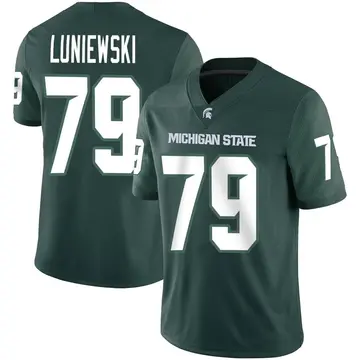 Men's Mercer Luniewski Michigan State Spartans Nike Game Green Football Jersey