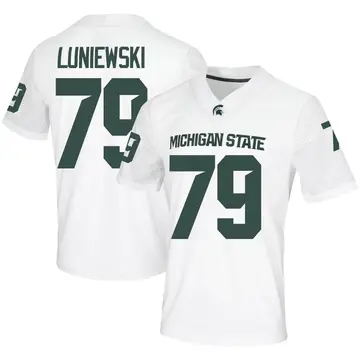 Men's Mercer Luniewski Michigan State Spartans Nike Game White Football Jersey