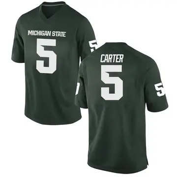 Men's Nate Carter Michigan State Spartans Nike Game Green Football College Jersey