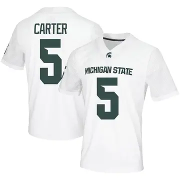 Men's Nate Carter Michigan State Spartans Nike Game White Football Jersey