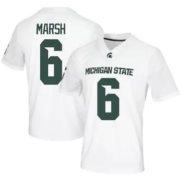 Men's Nick Marsh Michigan State Spartans Nike Game White Football Jersey