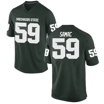 Men's Nick Samac Michigan State Spartans Nike Game Green Football College Jersey