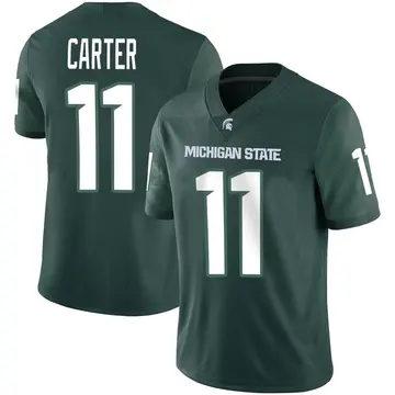 Men's Quavian Carter Michigan State Spartans Nike Game Green Football Jersey