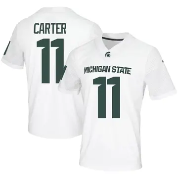 Men's Quavian Carter Michigan State Spartans Nike Game White Football Jersey