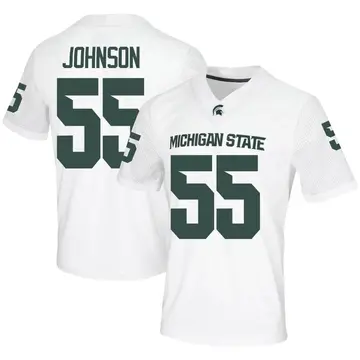 Men's Rakeem Johnson Michigan State Spartans Nike Game White Football Jersey