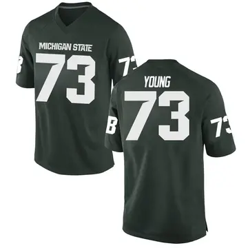 Men's Rustin Young Michigan State Spartans Nike Game Green Football College Jersey