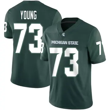 Men's Rustin Young Michigan State Spartans Nike Game Green Football Jersey