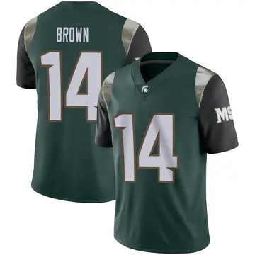 Men's Sean Brown Michigan State Spartans Nike Limited Green Football Jersey