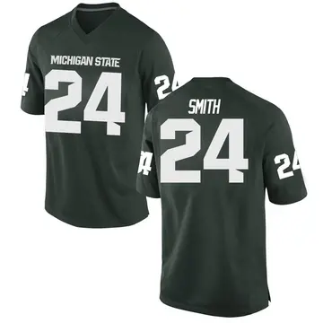 Men's Shawn Smith Michigan State Spartans Nike Game Green Football College Jersey