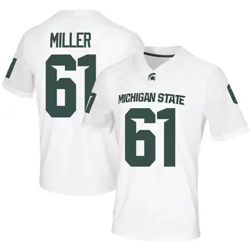 Men's Tanner Miller Michigan State Spartans Game White Football Jersey