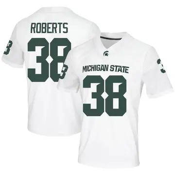 Men's Terry Roberts Michigan State Spartans Nike Game White Football Jersey