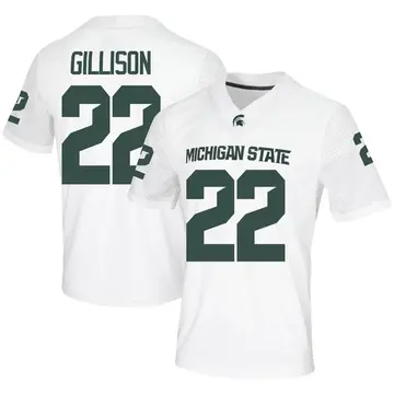 Men's Tyler Gillison Michigan State Spartans Nike Game White Football Jersey