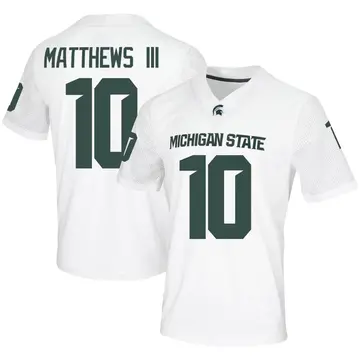 Men's Wayne Matthews III Michigan State Spartans Nike Game White Football Jersey