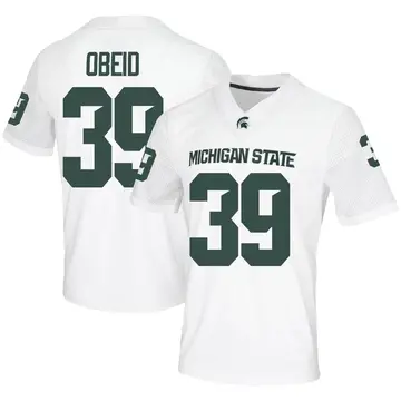 Men's Yousef Obeid Michigan State Spartans Nike Game White Football Jersey