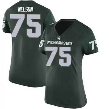 Women's Ben Nelson Michigan State Spartans Nike Game Green Football College Jersey