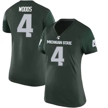 Women's Ed Woods Michigan State Spartans Nike Game Green Football College Jersey