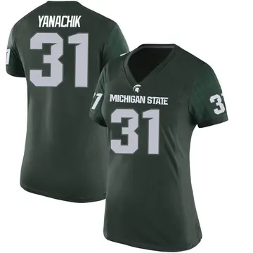 Women's Jack Yanachik Michigan State Spartans Nike Game Green Football College Jersey