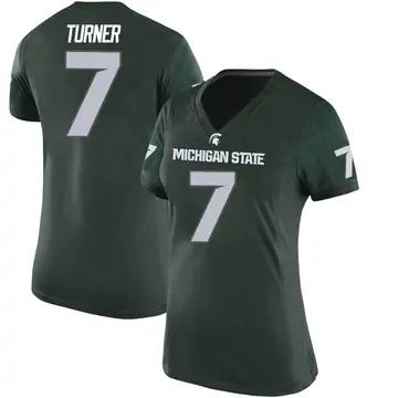 Women's Jordan Turner Michigan State Spartans Nike Game Green Football College Jersey