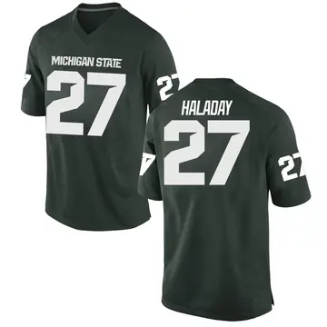 Youth Cal Haladay Michigan State Spartans Nike Game Green Football College Jersey