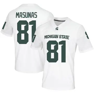 Youth Michael Masunas Michigan State Spartans Nike Game White Football Jersey