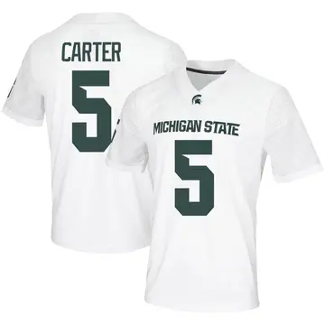 Youth Nate Carter Michigan State Spartans Nike Game White Football Jersey