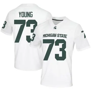 Youth Rustin Young Michigan State Spartans Nike Game White Football Jersey