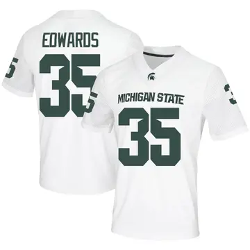 Youth Sam Edwards Michigan State Spartans Nike Game White Football Jersey